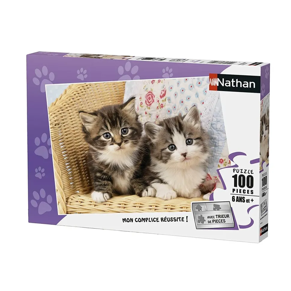 Puzzle 100 pièces : Duo de chatons - Nathan
