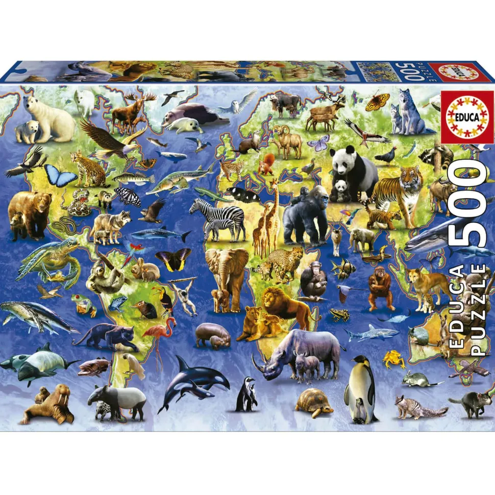 Puzzle 500 pièces : Espèces En Danger D'Extinction - Educa
