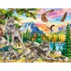 Puzzle 300 pièces : Famille de loups et aigles - Castorland