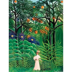 Puzzle 1000 pièces : Femme marchant dans une forêt exotique, Henri Rousseau - Eurographics