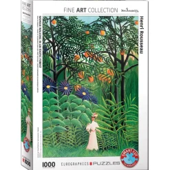 Puzzle 1000 pièces : Femme marchant dans une forêt exotique, Henri Rousseau - Eurographics