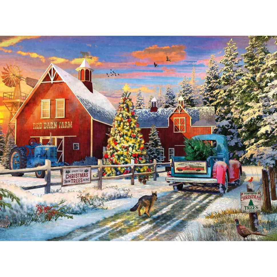 Puzzle 1000 pièces : Ferme à Grange Rouge - Ks Games