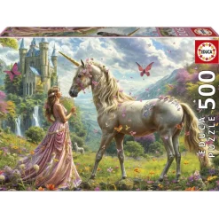 Puzzle 500 pièces : FÉES, UNICORNES ET PAPILLONS - Educa