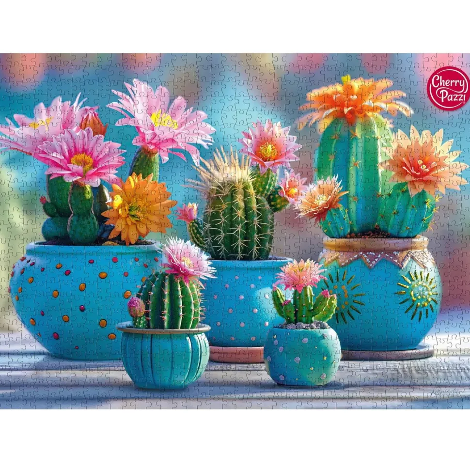 Puzzle 1000 pièces : Feu d'artifice Cactus Bloomy - CherryPazzi