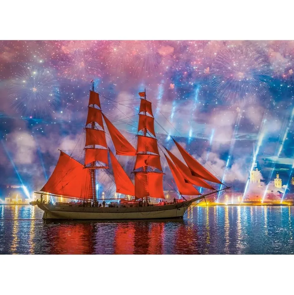 Puzzle 1000 pièces : Frégate Rouge - Castorland