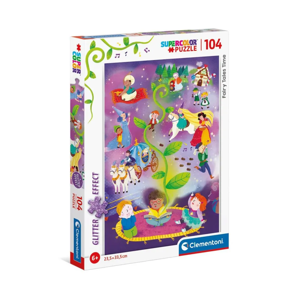 Puzzle 104 pièces : Glitter : Le temps des contes de fées - Clementoni