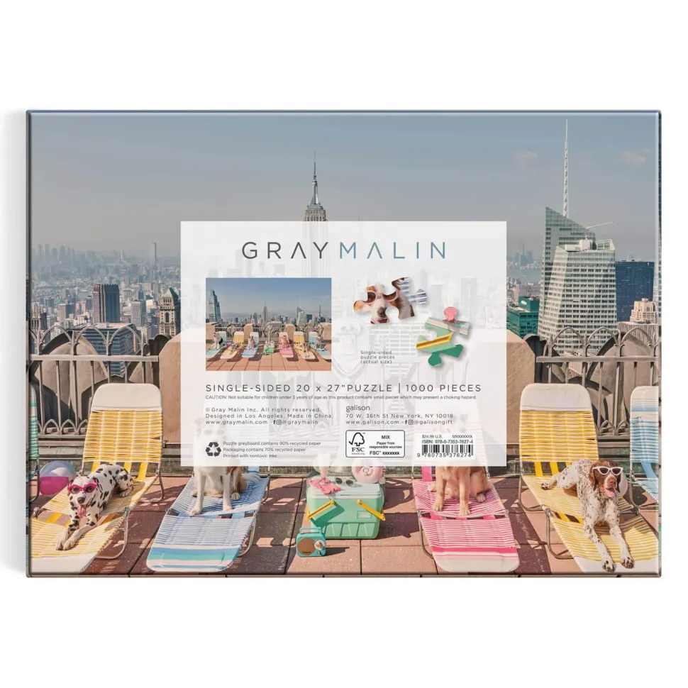 Puzzle 1000 pièces : Gray Malin, Les Chiens de New York - Galison