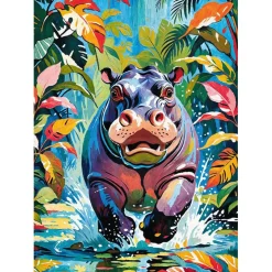Puzzle 500 pièces : Hippopotame heureux - CherryPazzi