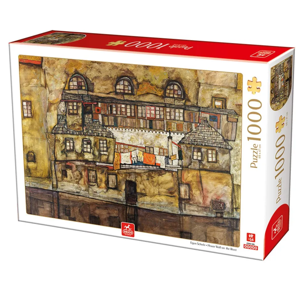 Puzzle 1000 pièces : House Wall of the River, Egon Schiele - DToys