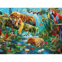 Puzzle 2000 pièces : Idylle de Tigres - Ks Games