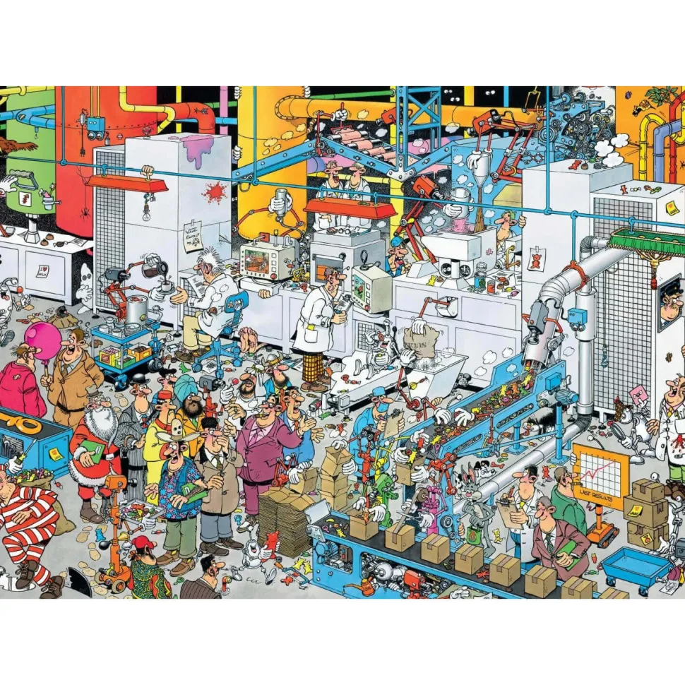 Puzzle 500 pièces : Jan Van Haasteren : La fabrique de bonbons - Diset