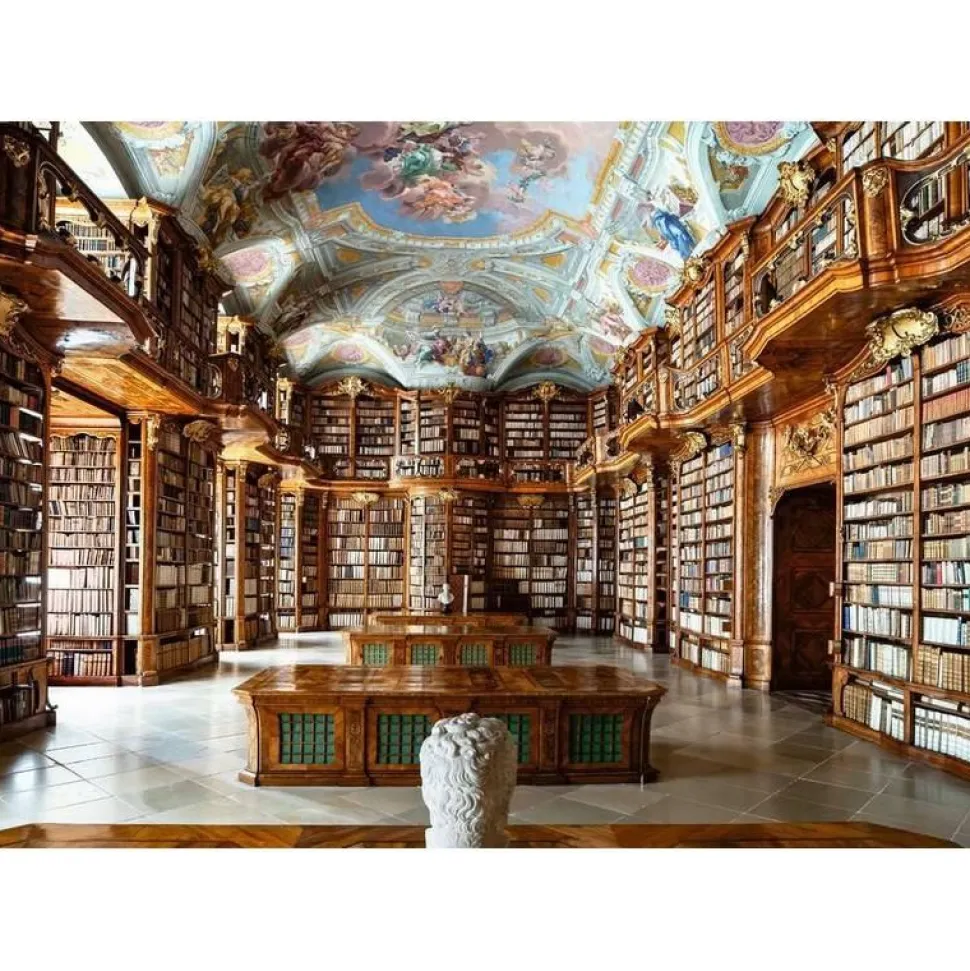 Puzzle 1000 pièces : La bibliothèque de l'abbaye de Saint-Flo - Ravensburger