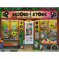Puzzle 1000 pièces : La boutique de vinyles - Ravensburger
