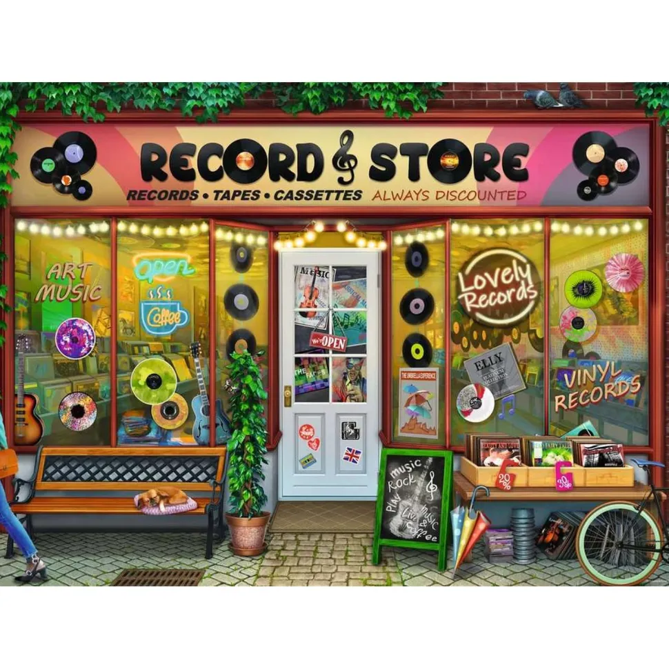 Puzzle 1000 pièces : La boutique de vinyles - Ravensburger