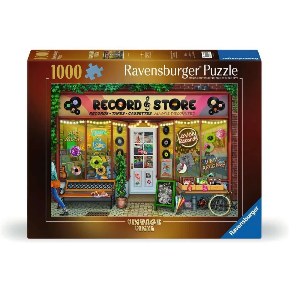 Puzzle 1000 pièces : La boutique de vinyles - Ravensburger