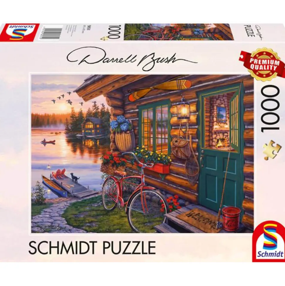Puzzle 1000 pièces : La cabane au bord du lac - Schmidt