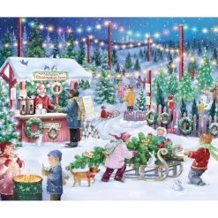 Puzzle 1000 pièces : La ferme des sapins de Noël - Vermont Christmas Company