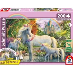 Puzzle 200 pièces : La licorne et ses poulains - Schmidt