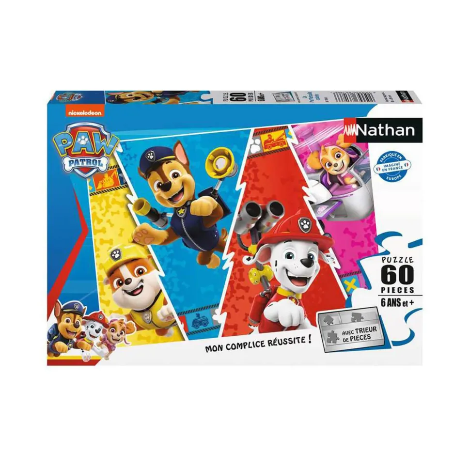Puzzle 60 pièces : La Pat'Patrouille colorée - Nathan