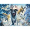 Puzzle 1000 pièces : Labrador noir dans la neige - Schmidt