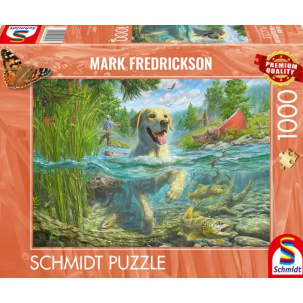 Puzzle 1000 pièces : Labrador sable à la pêche - Schmidt