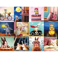 Puzzle 1000 pièces : Lapins rigolos - Eurographics