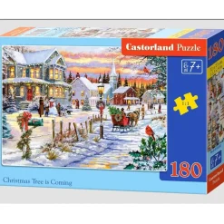 Puzzle 180 pièces : L'arbre de Noël arrive - Castorland