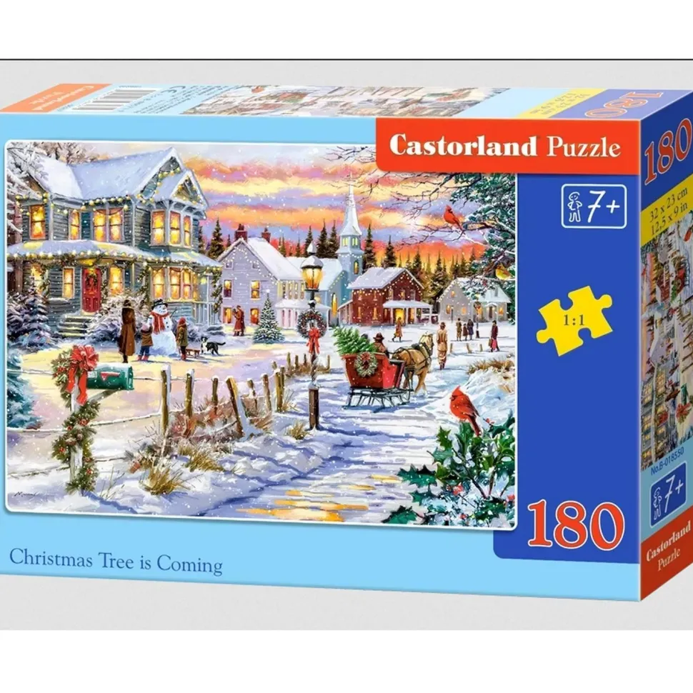 Puzzle 180 pièces : L'arbre de Noël arrive - Castorland