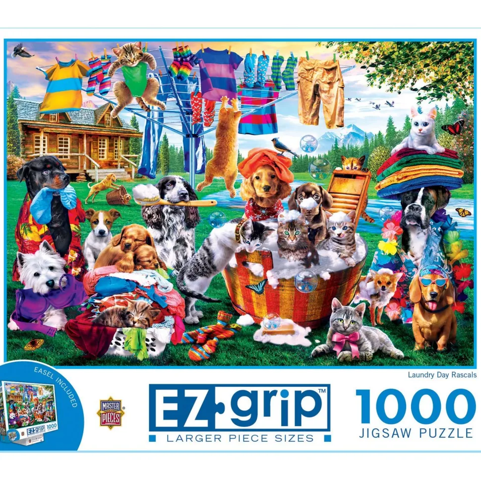 Puzzle 1000 pièces : Laundry Day Rascals EZGrip Puzzle - Master Pieces