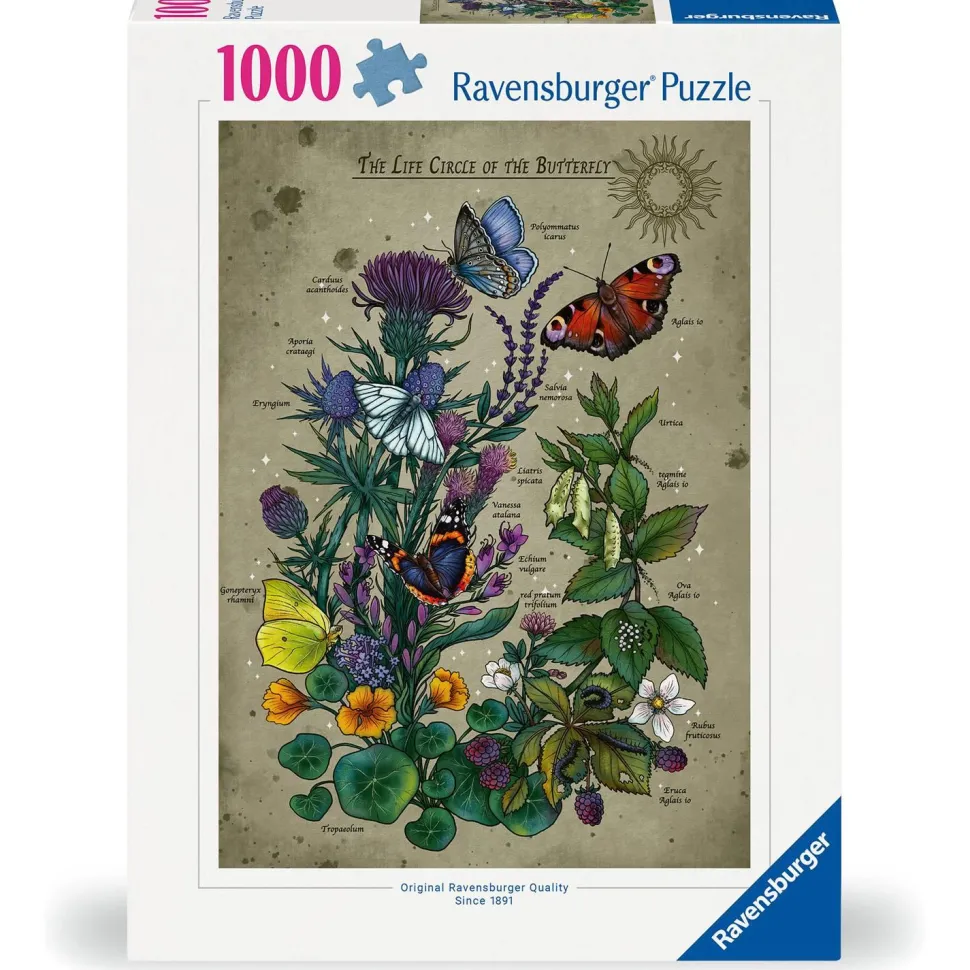 Puzzle 1000 pièces : Le cercle de vie du papillon - Ravensburger