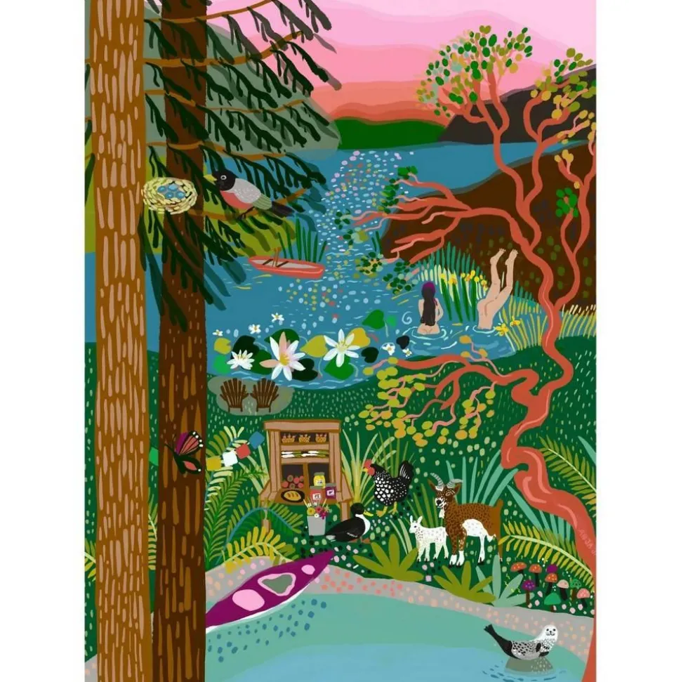 Puzzle 1000 pièces : Île de Salt Spring par Anja Jane - Villager Puzzles