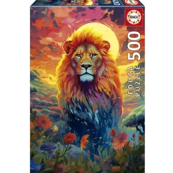 Puzzle 500 pièces : LE LION ET SON ALLURE MAJESTUEUSE - Educa
