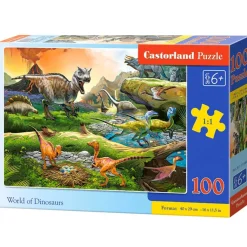 Puzzle 100 pièces : Le monde des dinosaures - Castorland