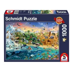Puzzle 1000 pièces : Le monde des animaux - Schmidt