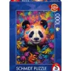 Puzzle 1000 pièces : Le panda dans la forêt arc-en-ciel - Schmidt