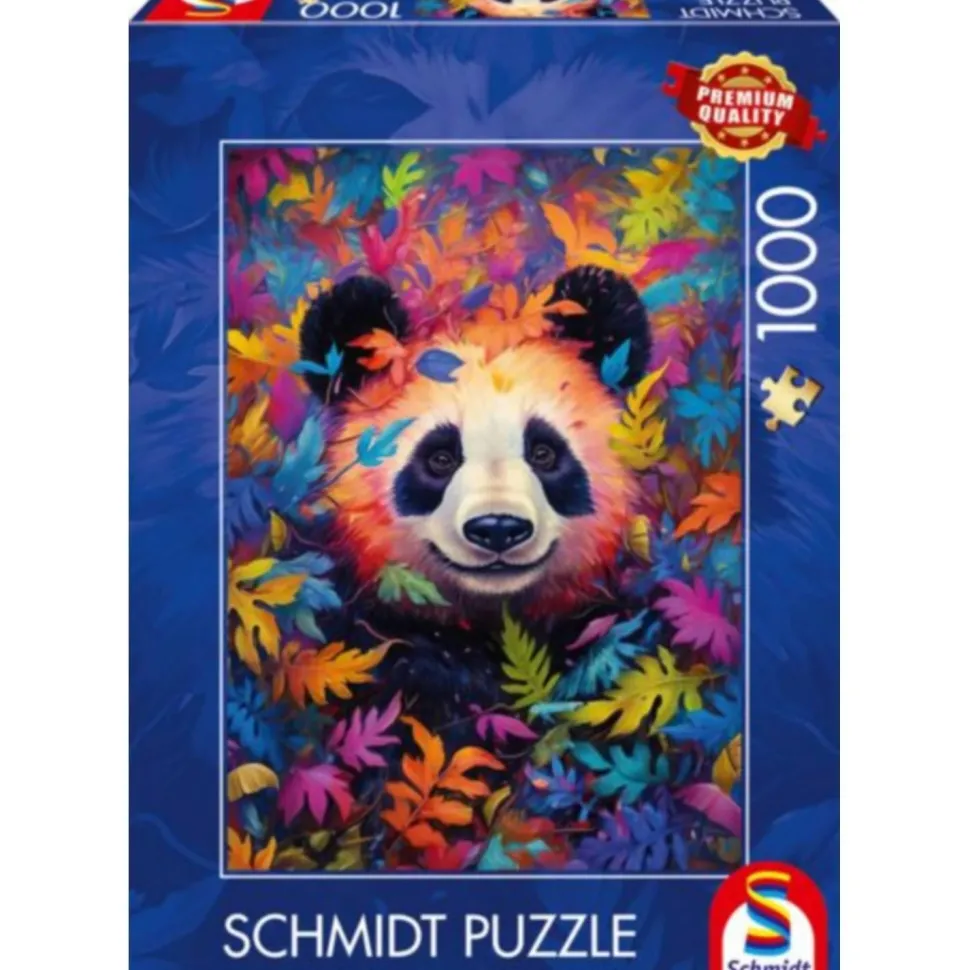 Puzzle 1000 pièces : Le panda dans la forêt arc-en-ciel - Schmidt