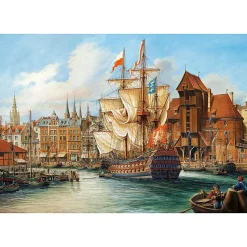 Puzzle 1000 pièces : Le port de Gdansk, Pologne - Castorland