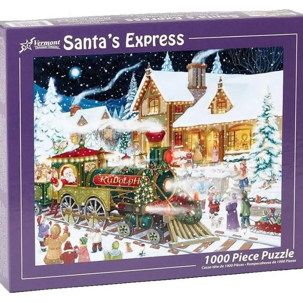 Puzzle 1000 pièces : Le train du Père Noël - Vermont Christmas Company