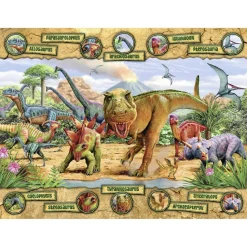 Puzzle 150 pièces : Les espèces de dinosaures - Nathan