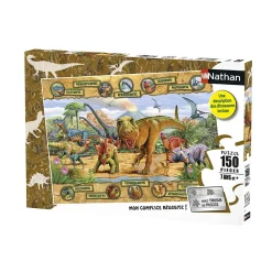 Puzzle 150 pièces : Les espèces de dinosaures - Nathan