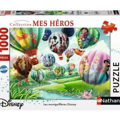 Puzzle 1000 pièces : Les montgolfières Disney - Nathan