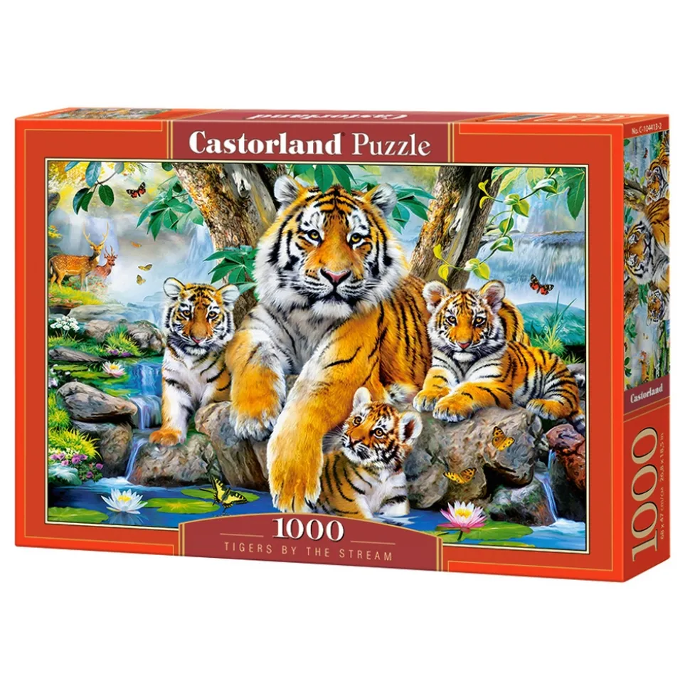 Puzzle 1000 pièces : Les tigres dans la rivière - Castorland