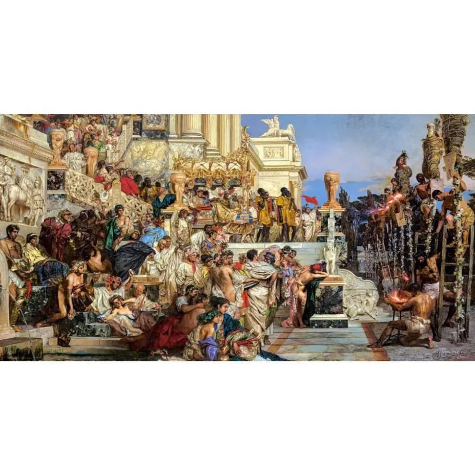 Puzzle 4000 pièces : Les Torches de Néron, Henryk Siemiradzki - Castorland