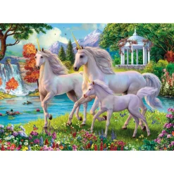 Puzzle 180 pièces : Licornes et cascade - Clementoni