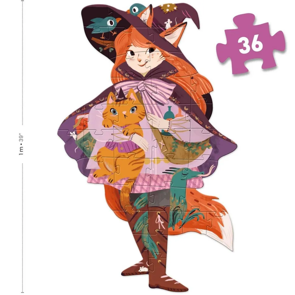 Puzzle 36 pièces - Lily la sorcière + 1 miniature - Djeco