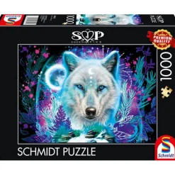 Puzzle 1000 pièces : Loup arctique fluo - Schmidt