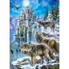 Puzzle 1500 pièces : Loups devant le château - Castorland