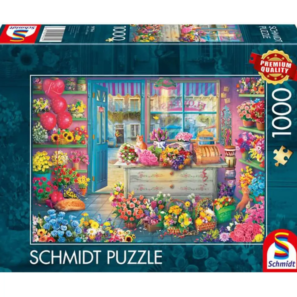 Puzzle 1000 pièces : Magasin de fleurs coloré - Schmidt