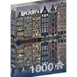 Puzzle 1000 pièces : Maisons d'Amsterdam - EnjoyPuzzle