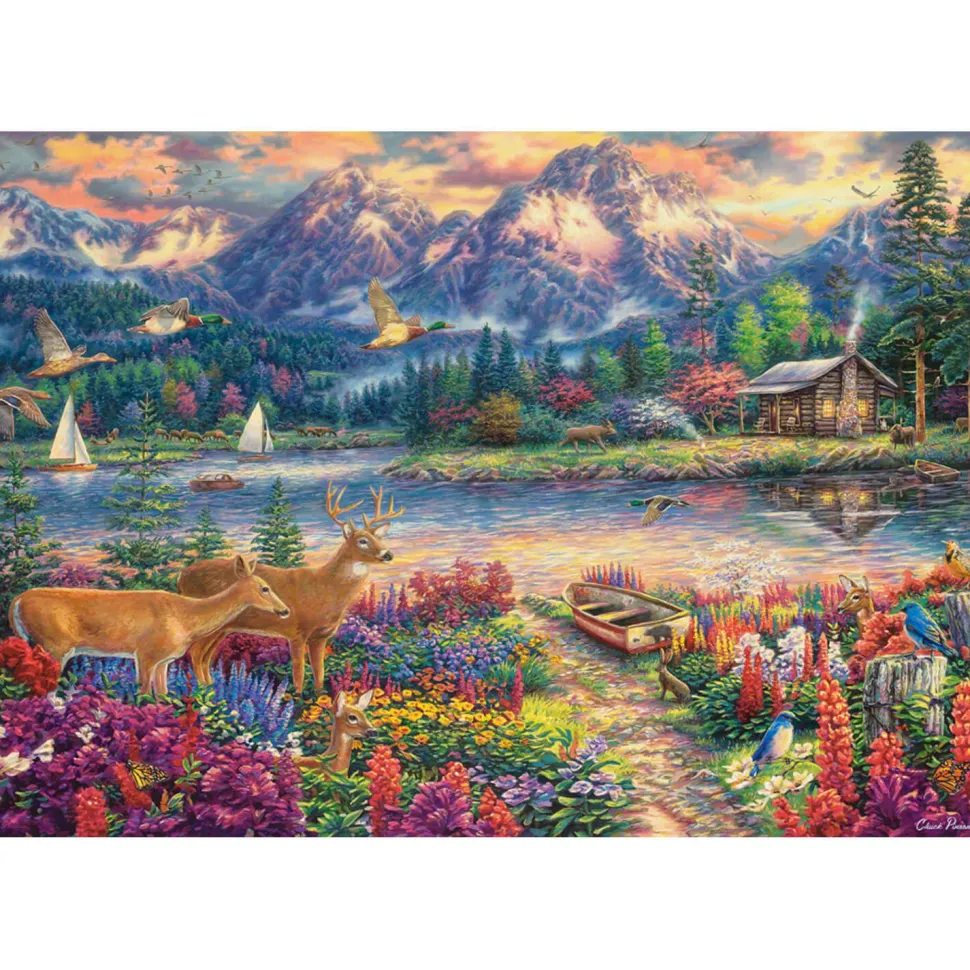 Puzzle 1500 pièces : Majesté de la montagne printanière - Castorland